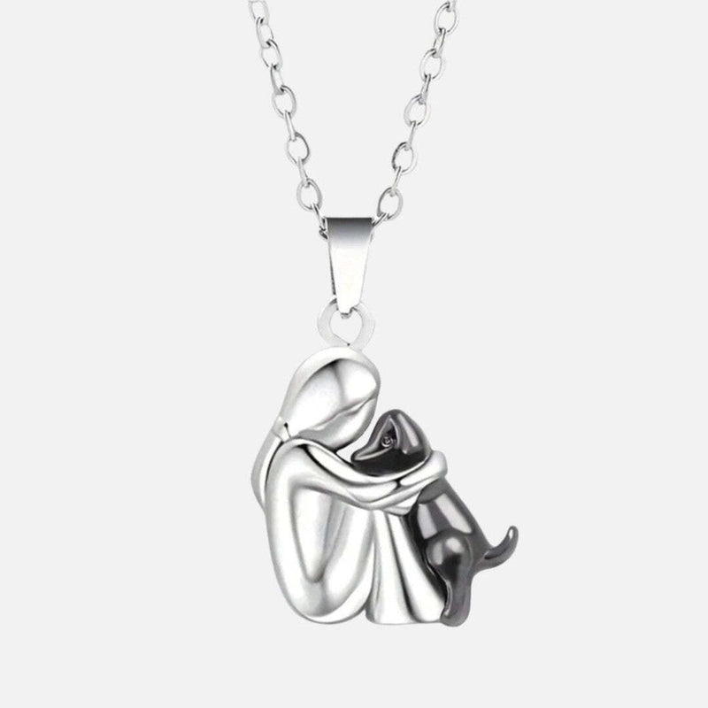 Forever in Your Heart Dog Hug Pendant Necklace 3