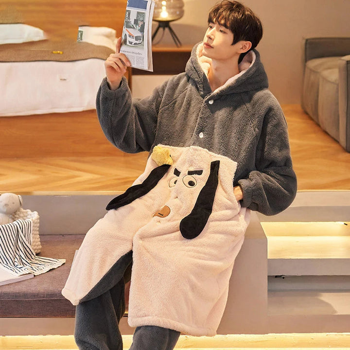 Hooded Bathrobe Set | With Matching Lounge Pants