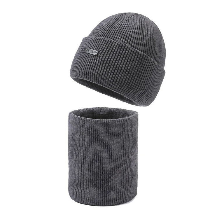 Wool Beanie Set | Cozy Knitted Men's Hat and Scarf