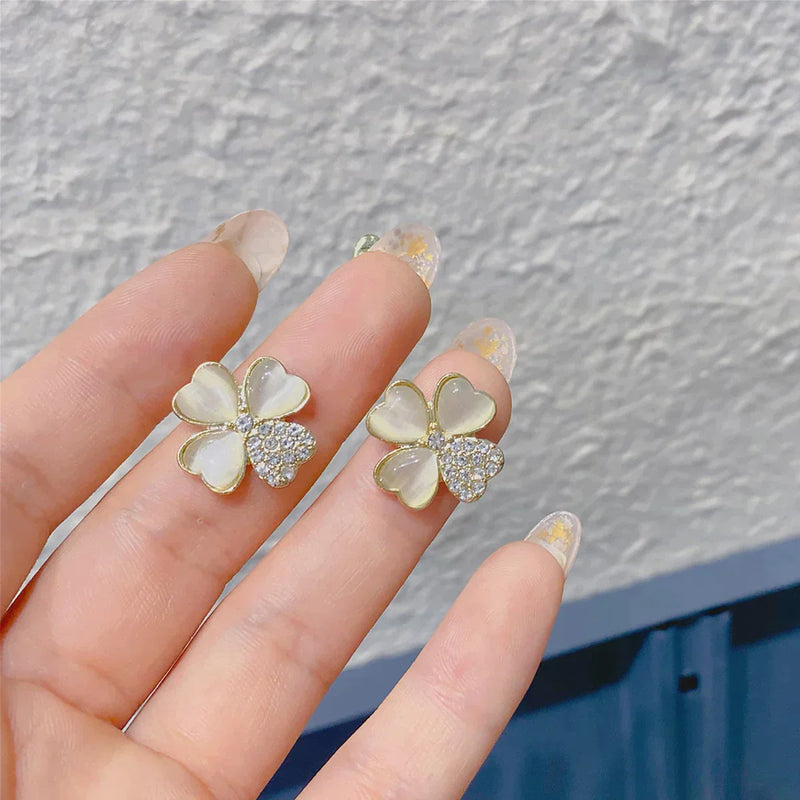 Four-Leaf Clover Earrings | Elegant Lucky Charms for Your Ears
