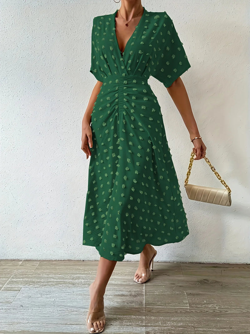 Fein gefaltetes Midikleid mit Rüschen | Abendkleid