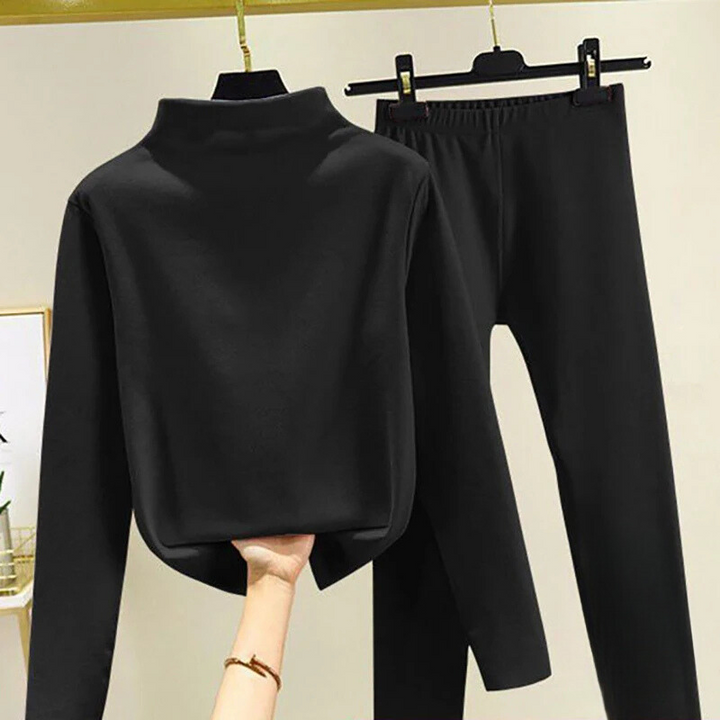 Zweiteiliges Damen-Winterset mit Fleece-Pullover und Hose – Eva