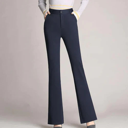 Schlanke Ausgestellte High Waist Hose – Mila