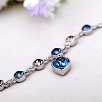 Ozeanherz Kristallarmband | Mit wunderschönem blauem Herzanhänger
