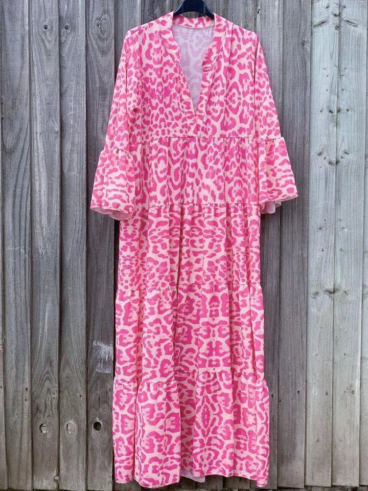 Trendiges Maxikleid mit rosa Leopardenmuster - ChicSafari