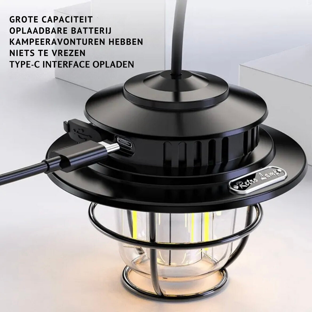 Tragbare LED Campinglampe - VintaGlow