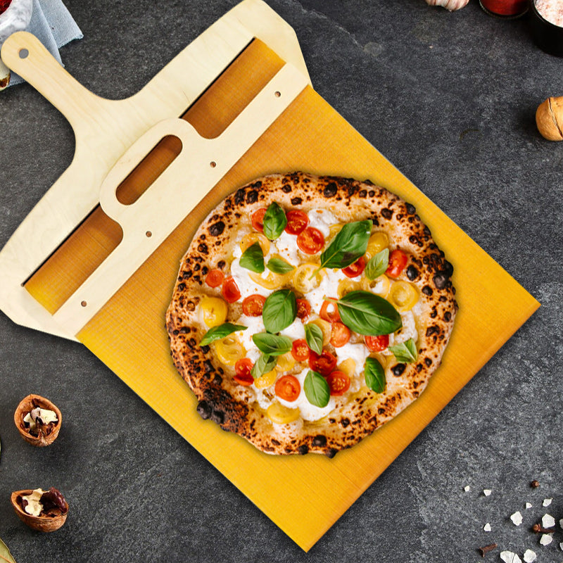 Verstelbare pizzaschepper van berkenhout met schuifmechanisme – Fornello