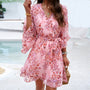 Sommerliches Blumen Kleid mit Spitze und V-Ausschnitt – Sofia