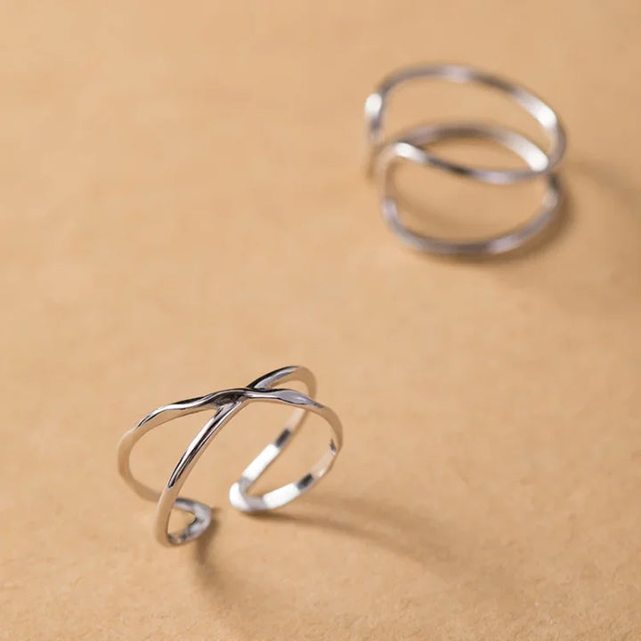 Adjustable Double Lines Ring - Lina