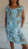 Bedrucktes Kleid mit Rundhalsausschnitt - Eveline