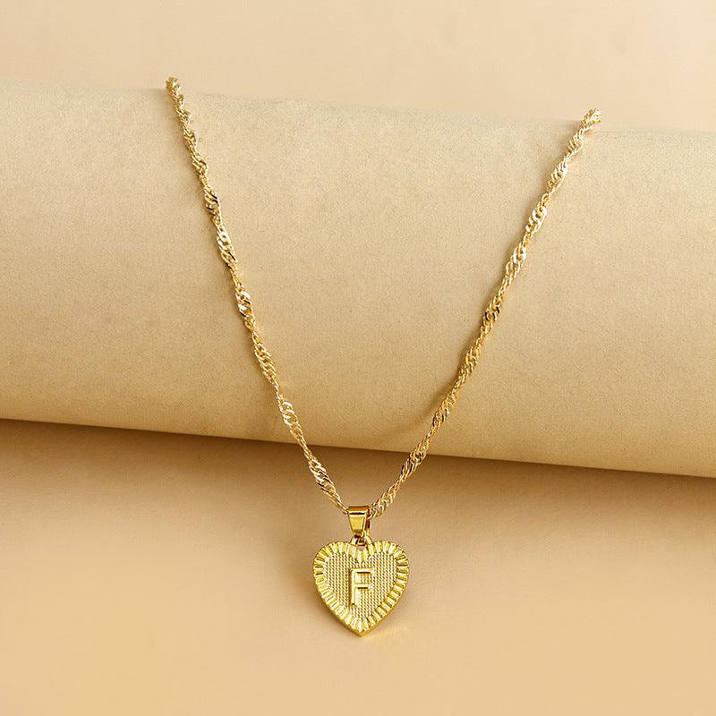 Goldene Initial Herz Anhänger Kette - Amara