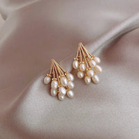 18K Gold-Plated Silver Pearl Tassel Earrings - Noelle