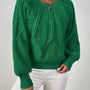 Damen Zopfpullover mit Laternenärmeln – Sanna