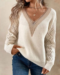 Stilvoller V-Ausschnitt-Pullover - Selena