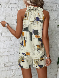 Tweedelige vintage set voor dames met grafische print – Noemi