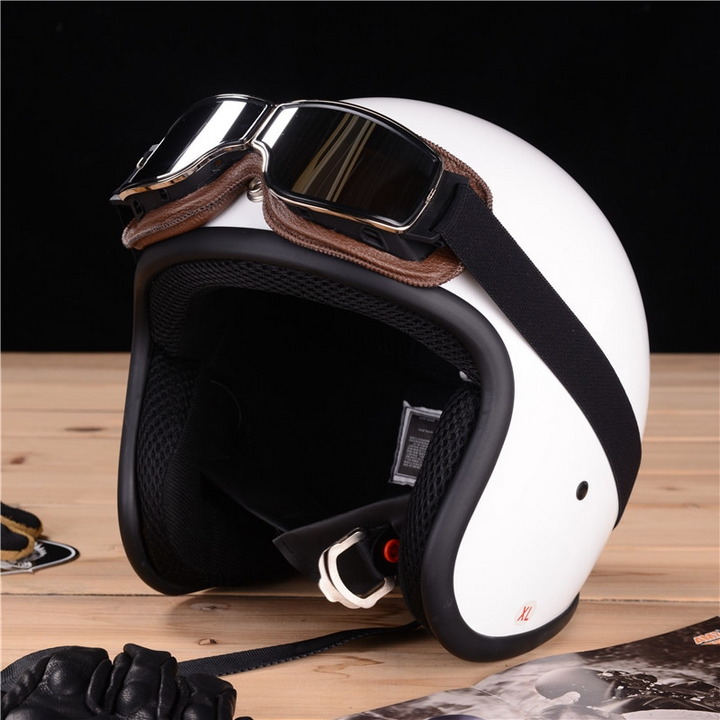 Vintage Leder-Motorradbrille - RiderEdge