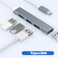 4-Port USB 3.0 & 2.0 Multiport Hub with Type-C Adapter – Buy 1, Get 1 Free-USB Grey-State of Style