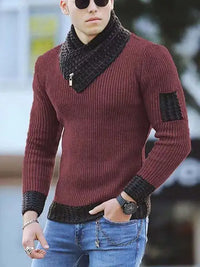 Lässiger Pullover | Vintage Wollpullover mit hohem Kragen