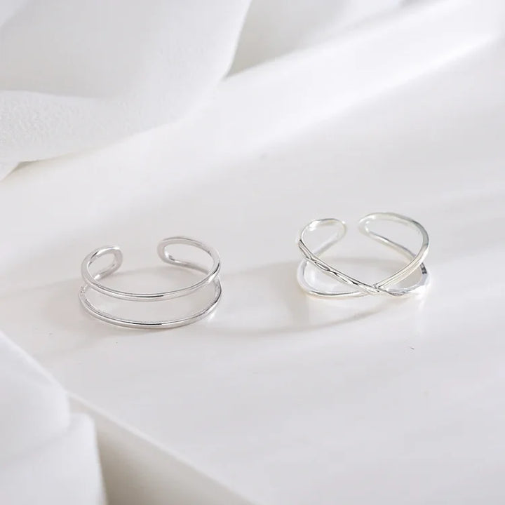 Adjustable Double Lines Ring - Lina