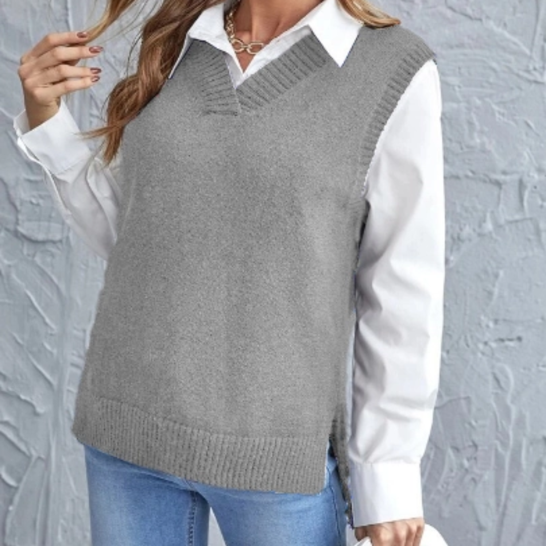 Weiche Gestrickte Spencer mit V-Ausschnitt - Faye