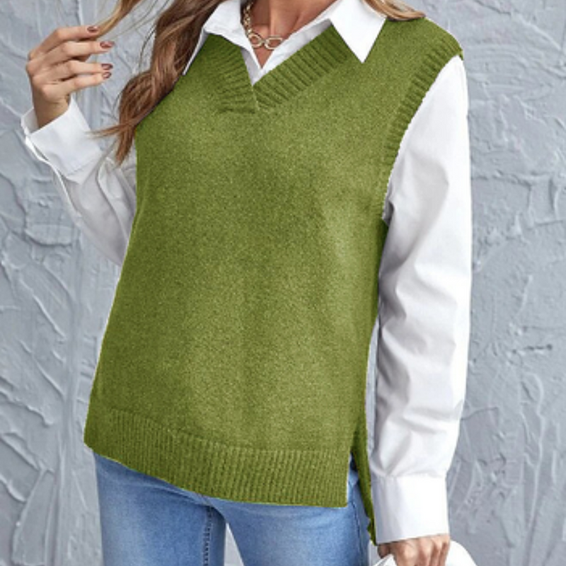 Weiche Gestrickte Spencer mit V-Ausschnitt - Faye