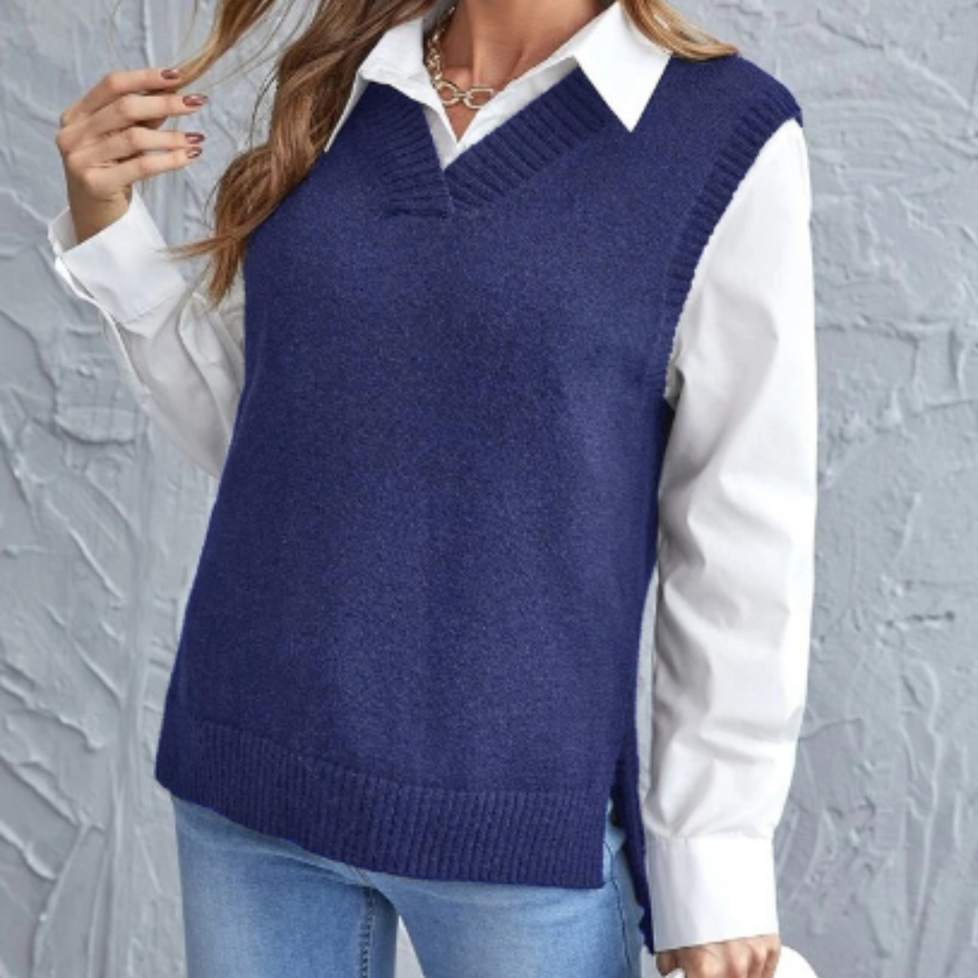 Weiche Gestrickte Spencer mit V-Ausschnitt - Faye