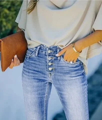 Trendige Jeanshose mit hoher Taille - Mila