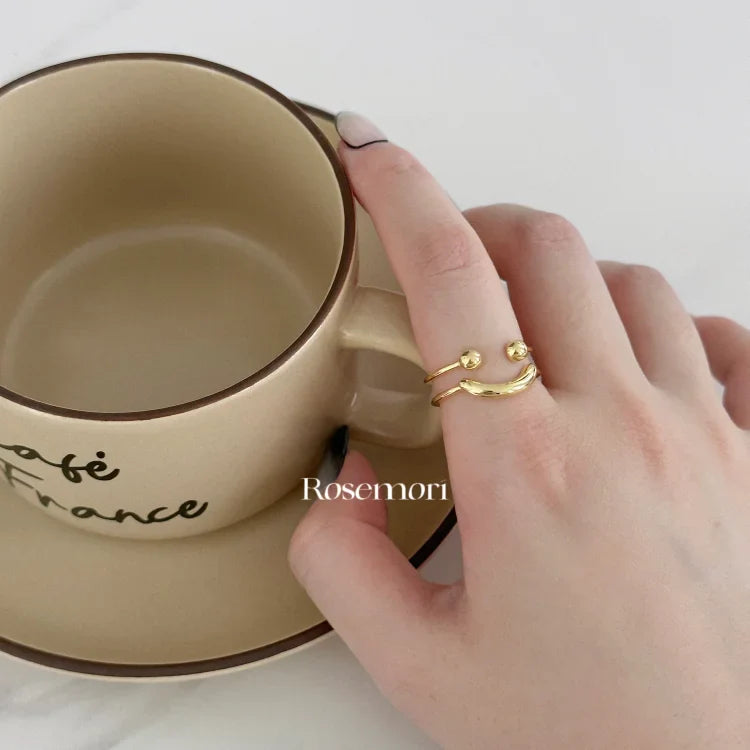 Smiley verstellbarer Ring - Mila