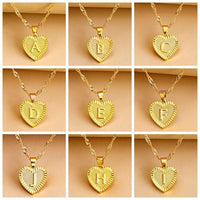 Goldene Initial Herz Anhänger Kette - Amara