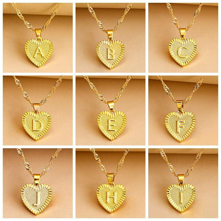 Goldene Initial Herz Anhänger Kette - Amara