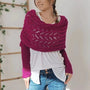 Double Sleeve Wrap Scarf - Cozy Knit Shawl with Built-In Sleeves 21