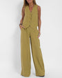 Leinen zweiteiliges Set mit weitem Hose und Weste – Alma