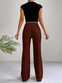 Trendige Damenhose mit hoher Taille und Plissee - Emilia