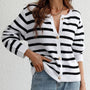 Gestreifter Damen-Herbstcardigan – Leona