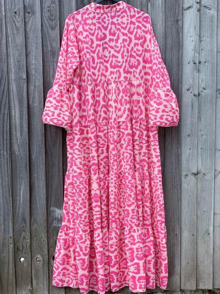 Trendiges Maxikleid mit rosa Leopardenmuster - ChicSafari