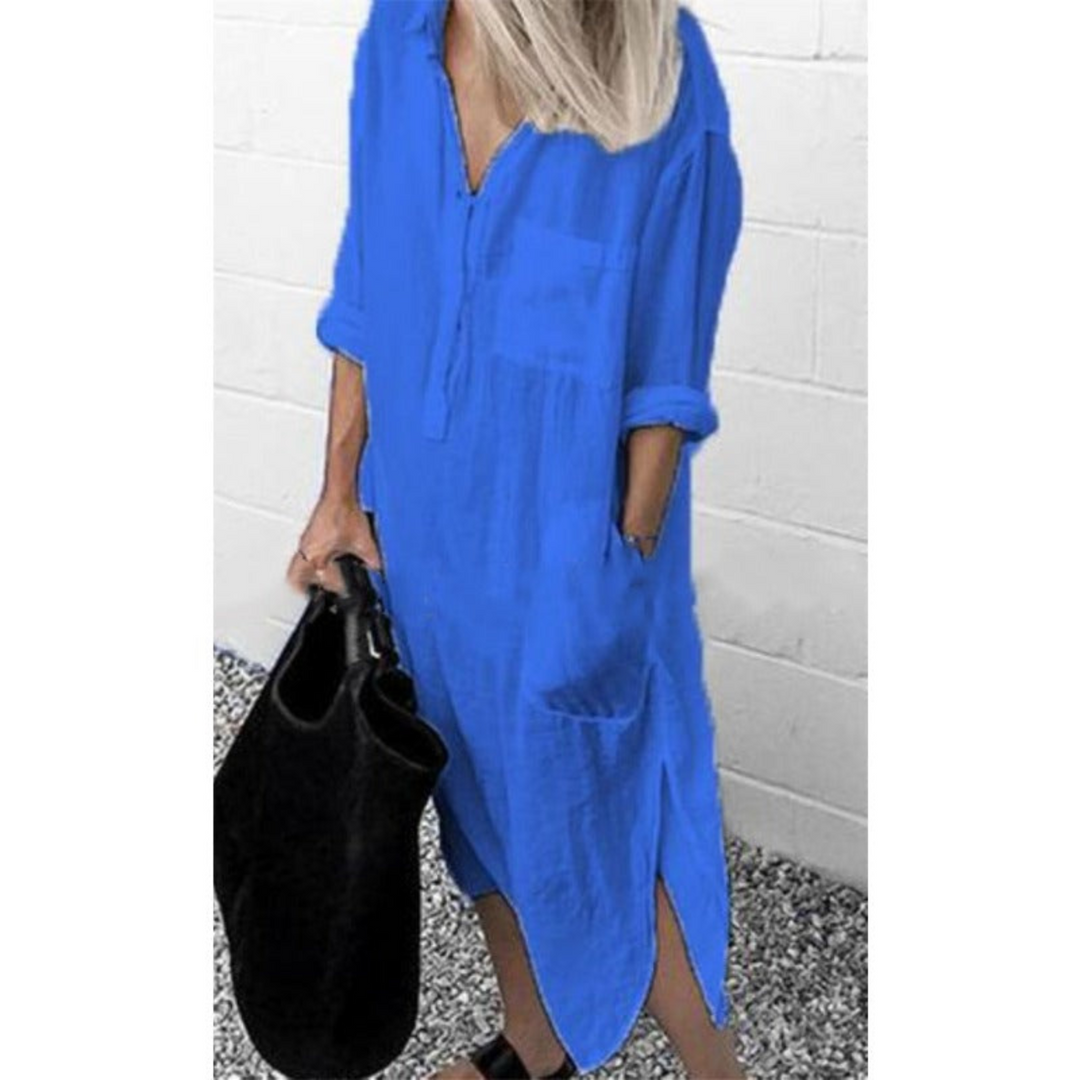 Fließendes und Bequemes Langes Sommerkleid - Mila