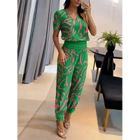 Trendiger Damen-Jumpsuit mit kurzen Ärmeln und weitem Bein - Alina