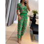 Trendiger Damen-Jumpsuit mit kurzen Ärmeln und weitem Bein - Alina