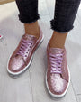 Stilvolle Plateau-Glitzer-Damensneaker - Sienna