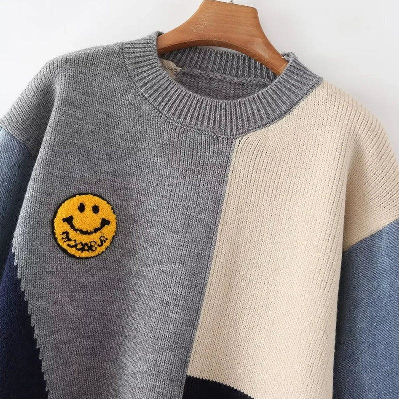 Fröhlicher Patchwork-Pullover für Damen - Liora