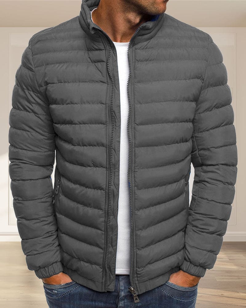 Einfarbige Jacke mit Reißverschluss - Ethan