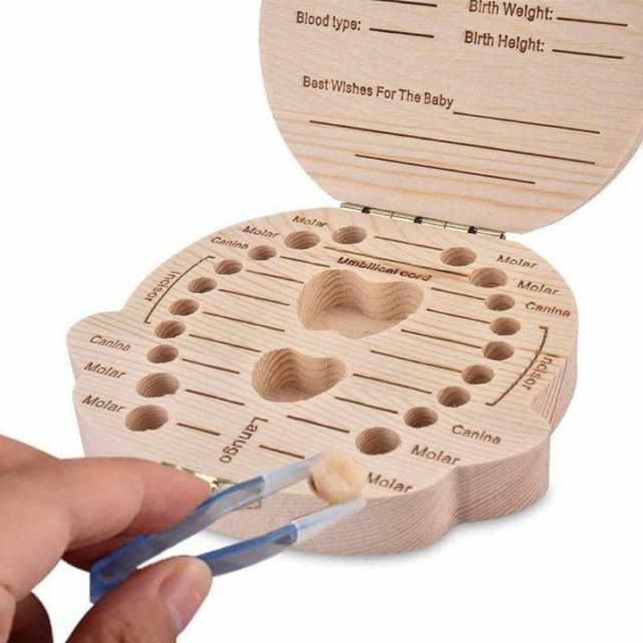 Holz-Zahndose für kostbare Erinnerungen - ZahnSchatz (1+1 GRATIS)