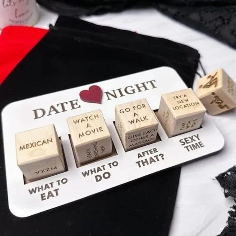 Luxuriöses Holz-Datespiel mit Würfeln - Kreative und spannende Date-Ideen - Überraschungsspiel