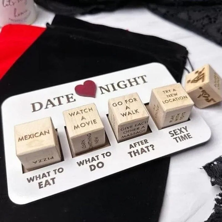 Luxuriöses Holz-Datespiel mit Würfeln - Kreative und spannende Date-Ideen - Überraschungsspiel