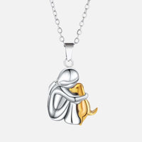 Forever in Your Heart Dog Hug Pendant Necklace 2