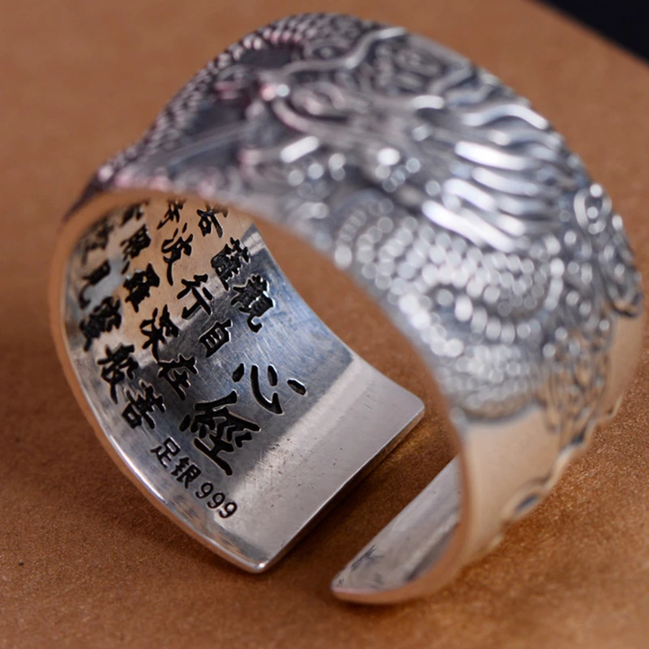 Silver Dragon Sutra Ring | Stylish & Unique Ring