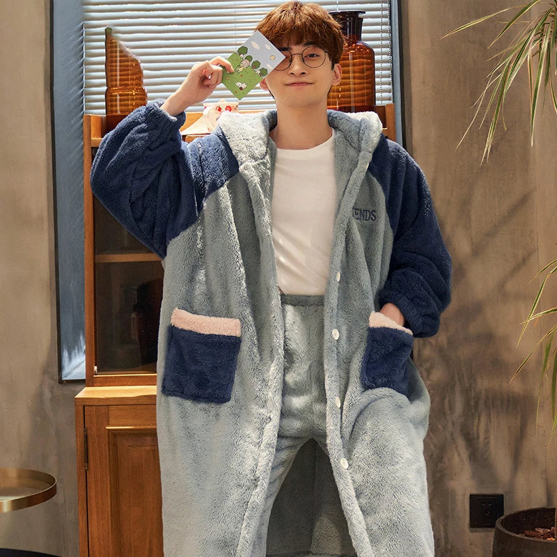 Hooded Bathrobe Set | With Matching Lounge Pants