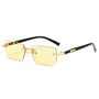 Stilvolle rechteckige rahmenlose Sonnenbrille für Damen - KlaraView