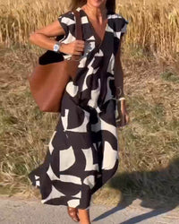 V-Ausschnitt Maxikleid mit Print - Bella