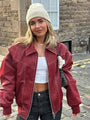 Übergroßer Damen-Lederjacke – Noor